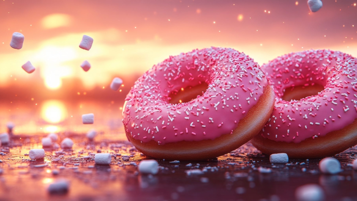 two-realistic-pink-donuts-ground-with-marshmallows-scaled-1